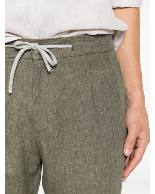 Barba Napoli Gray Capri Drawstring-Waist Deck Shorts for men