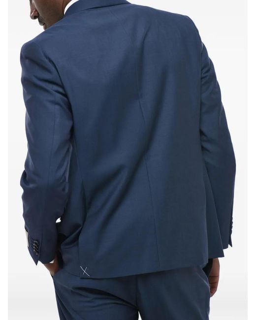 Corneliani Blue Single-Breasted Wool Suit for men