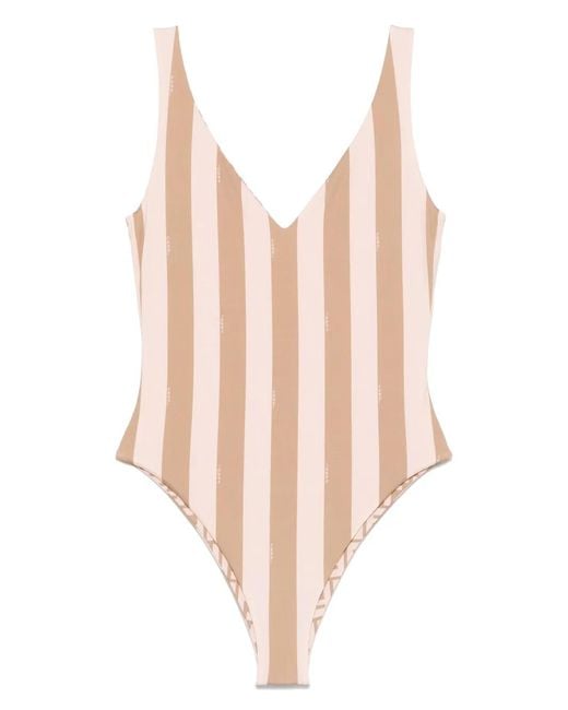 Fendi Pink Striped Swimsuit