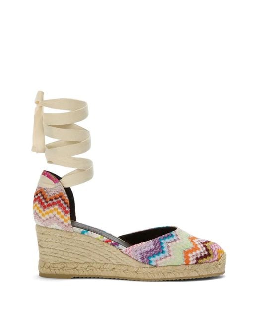 Missoni Metallic Zigzag Lace-Up Espadrilles
