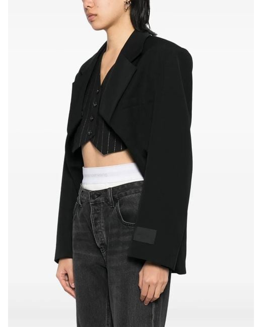 Alexander Wang Black Exaggerated Split Front Blazer