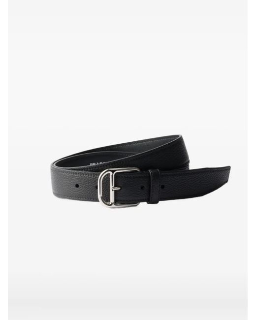 Prada Black Pebbled-Leather Belt for men