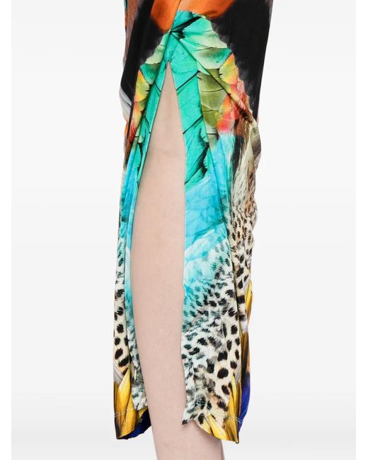 Camilla Blue Graphic-Print One-Shoulder Dress