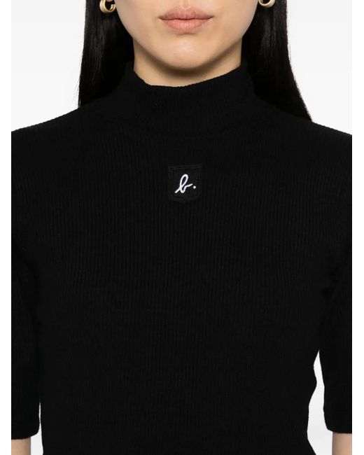 Agnes B. Black Logo-Patch Top