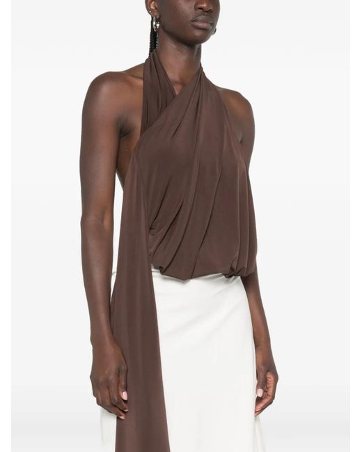 Coperni Brown Draped Top