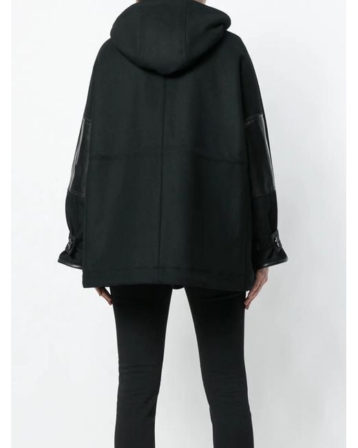 DSquared² Black Shearling Lined Hooded Coat
