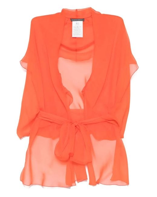 Alberta Ferretti Orange Veste En Soie