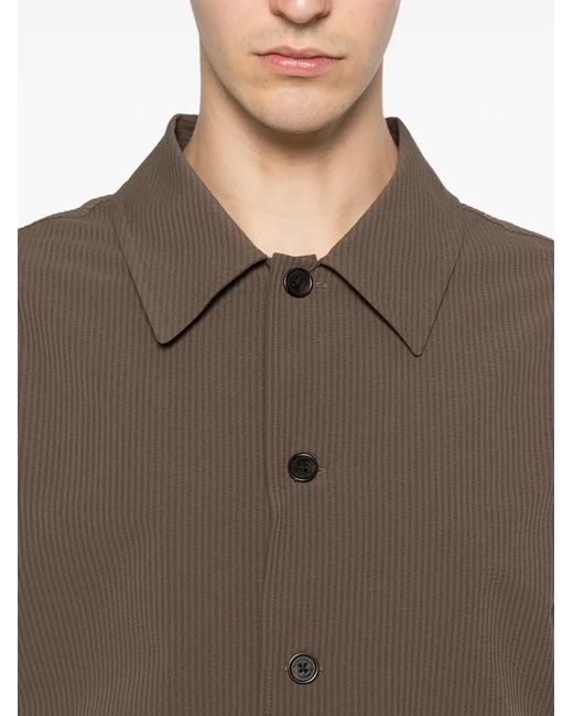NN07 Brown Striped-Pattern Shirt for men
