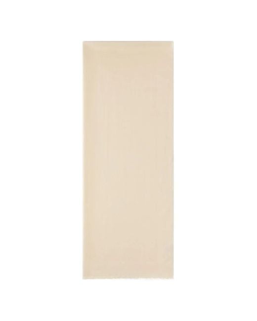 Roberto Cavalli White Monogram Frayed Scarf