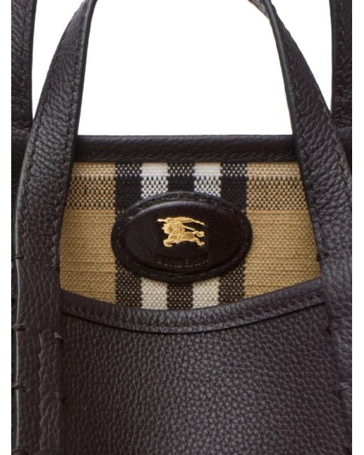 Burberry Black Mini Bloomsbury Reversible Check Tote Bag