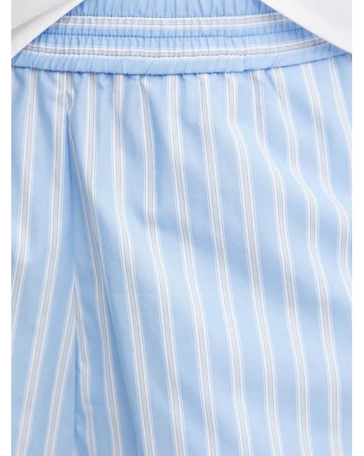 IVY & OAK Blue Striped Elastic-Waist Short Shorts
