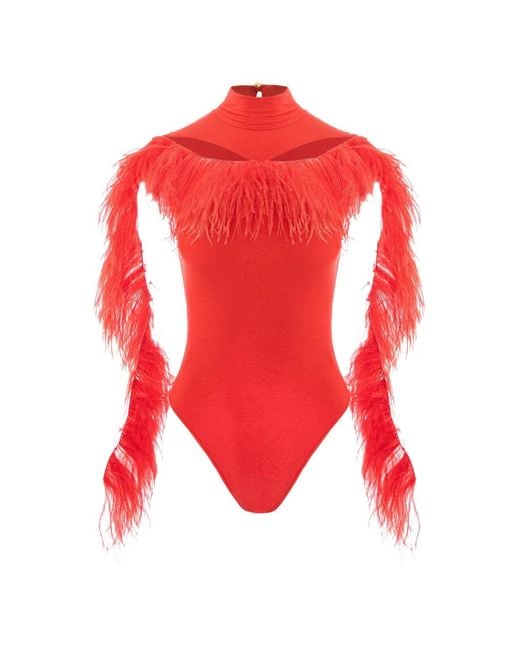 MANURI Red Dolly Bodysuit