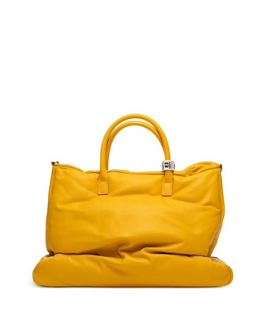 Maison Mihara Yasuhiro Yellow "Pucker" Puffer Tote Bag