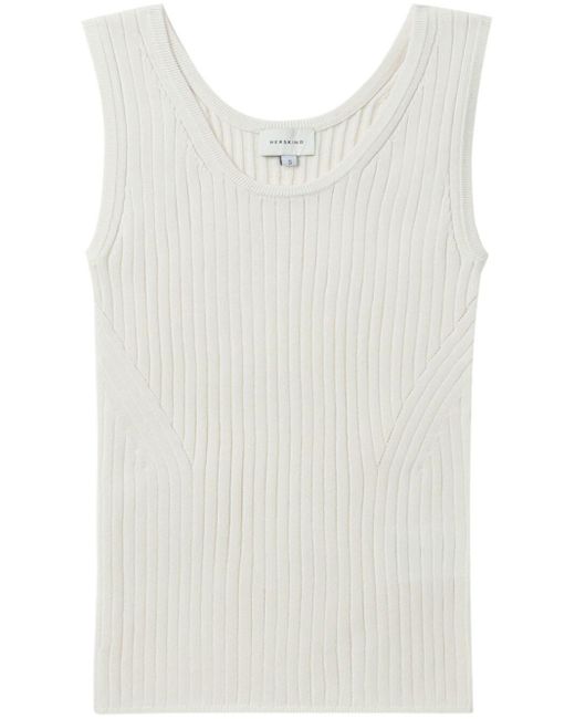 Herskind White Ribbed-knit Tank Top