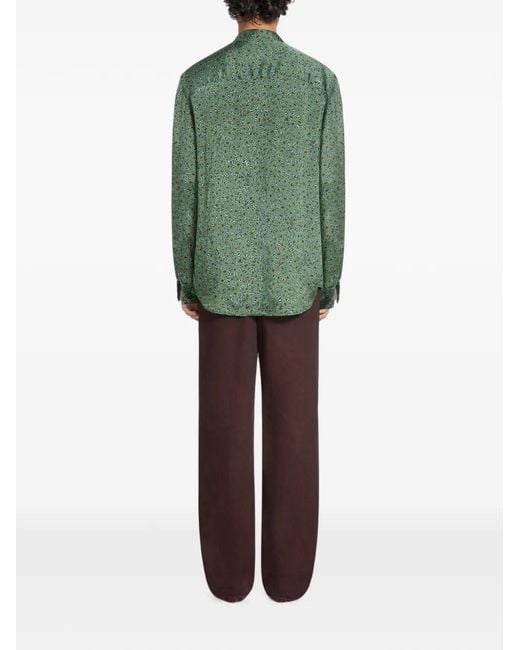 Dries Van Noten Green Classic Viscose Shirt for men