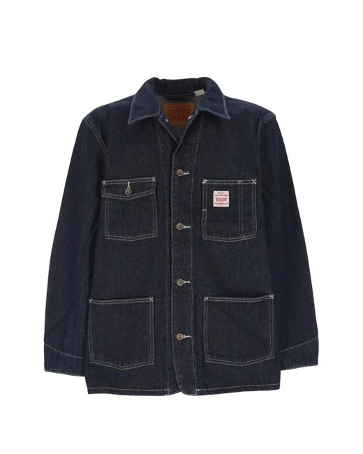 Levi's Blue Denim Pointed-Collar Jacket for men