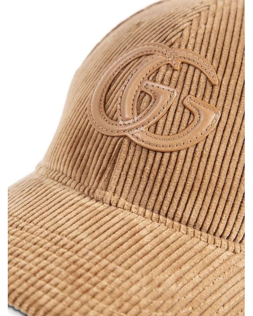Gucci Natural Corduroy Logo Baseball Hat for men