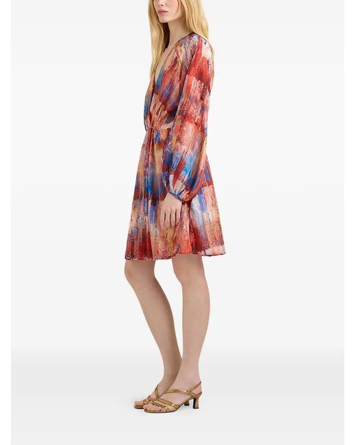 Momoní White Luno Printed Silk Mini Dress