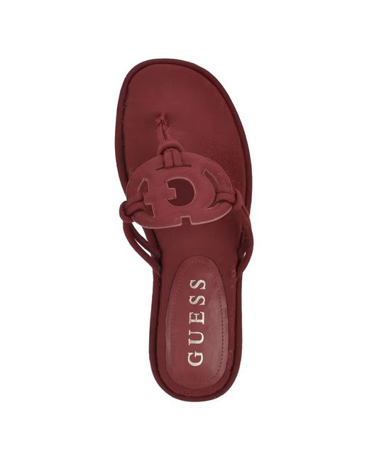 Guess Purple Saime Flip-Flop Signature Sandals