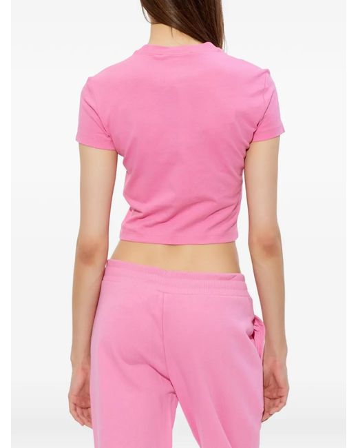 Versace Jeans Couture Pink Mermaid-Graphic Cotton T-Shirt