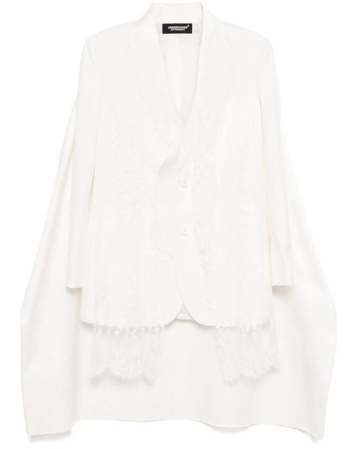Undercover White Lace-Trim Blazer