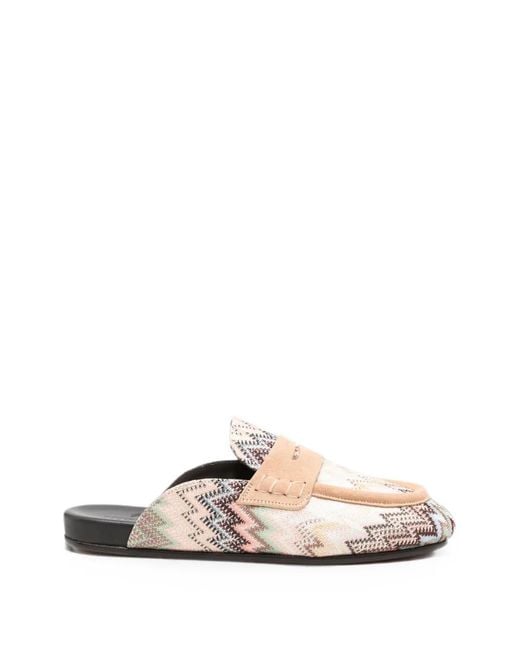 Missoni White Zigzag-Knit Loafers