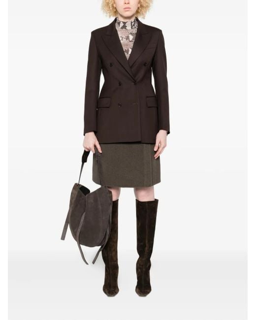 P.A.R.O.S.H. Brown Wool Mini Skirt