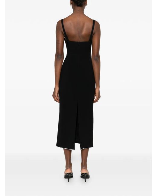 Givenchy Black Sweetheart-Neck Midi Dress