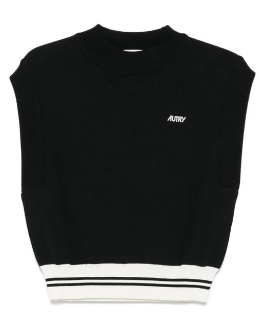 Autry Black Crew-Neck Vest
