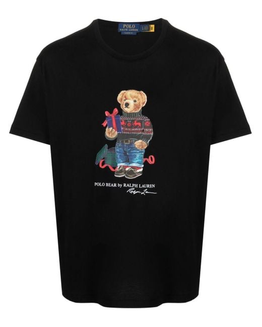 T-shirt Polo Bear à logo imprimé Polo Ralph Lauren pour homme en coloris Black