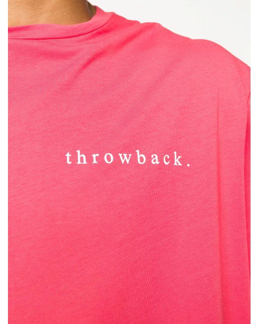 Throwback. T-Shirt Met Logo in het Pink voor heren