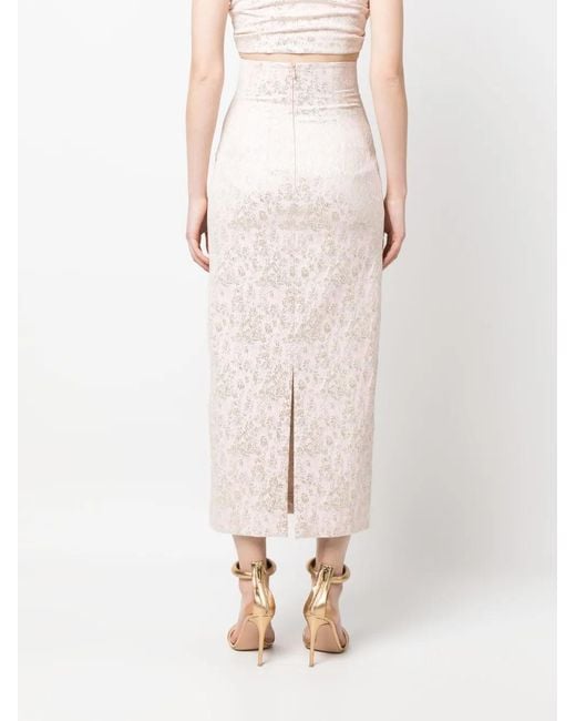 Philosophy Di Lorenzo Serafini White Jacquard Pencil Skirt