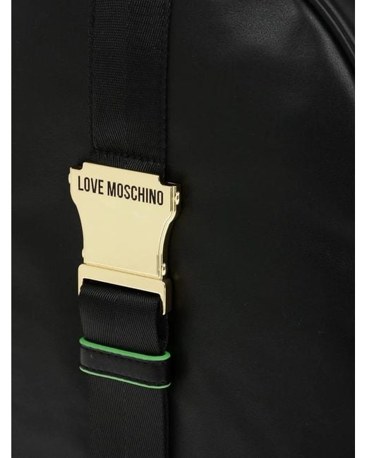 Love Moschino Black Logo-Buckle Backpack