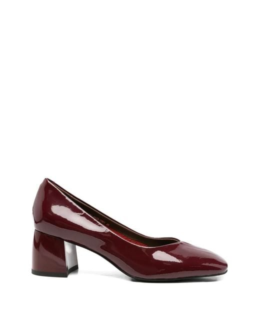 Linda Baumann Purple Square-Toe Pumps