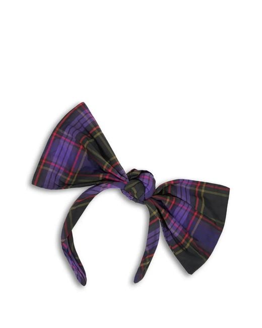 Red(v) Blue Plaid Bow Headband