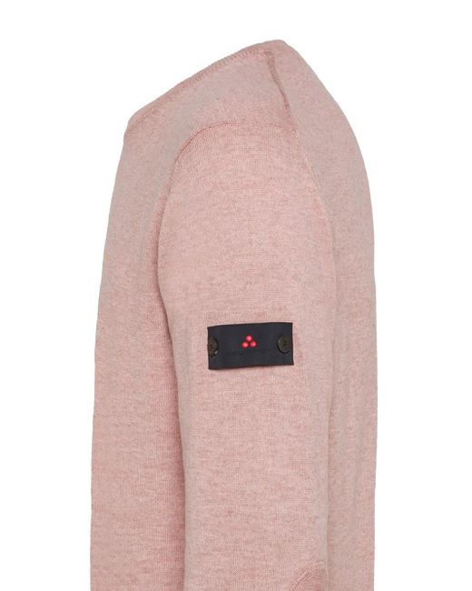 Peuterey Pink Logo-Patch Crew-Neck Sweater for men