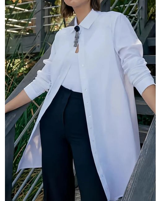 Anne Fontaine White Zuave Long-Sleeve Shirt
