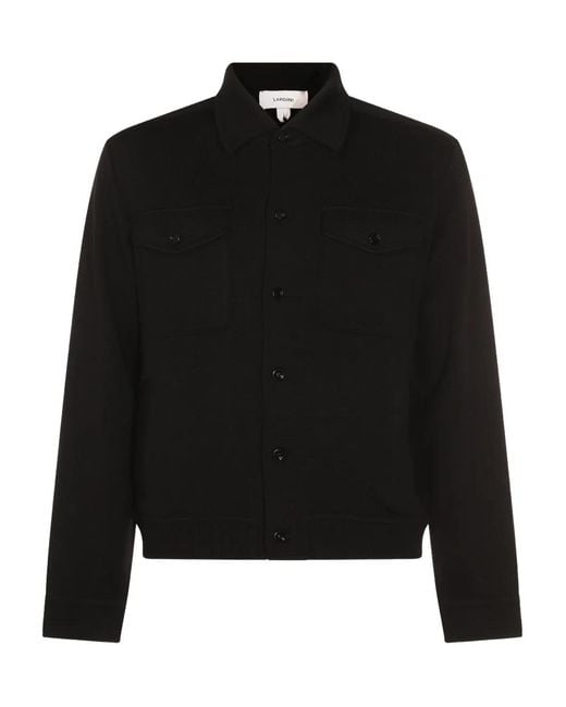 Lardini Black Breast-Pockets Wool Jacket for men