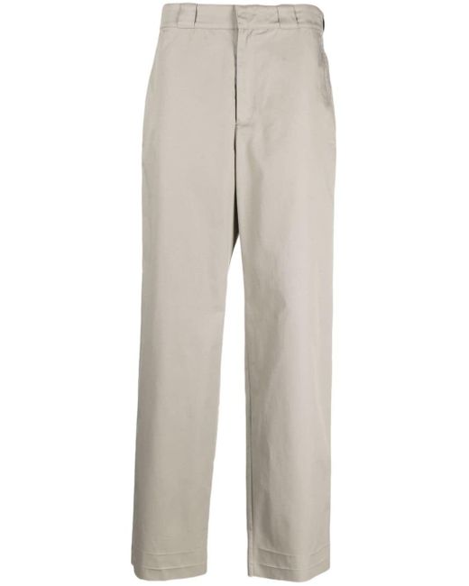Givenchy Gray Logo-patch Cotton Straight-leg Trousers for men