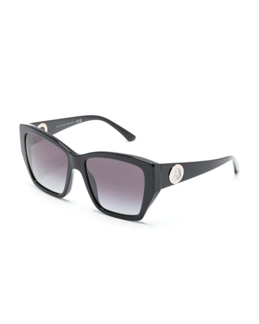 BVLGARI Black Gradient-Effect Square-Frame Sunglasses