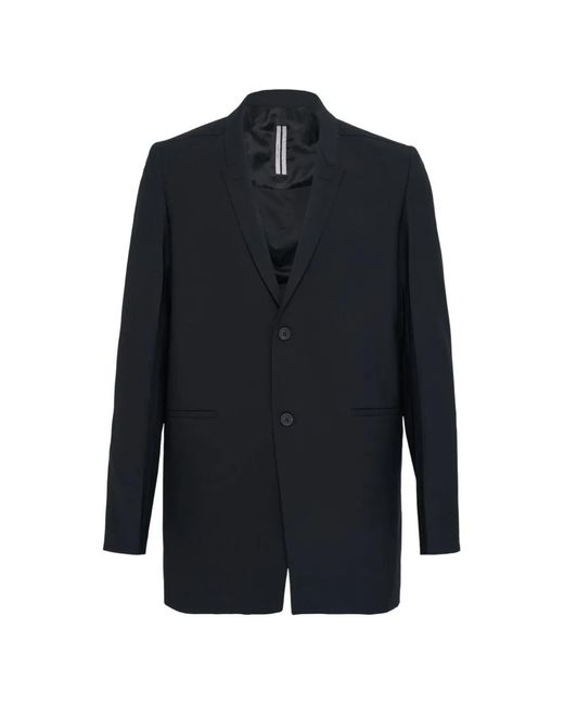 Rick Owens Blue Single-Breasted Blazer for men