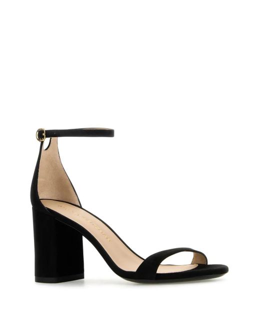 Stuart Weitzman Black 75Mm Nudist Block Sandals