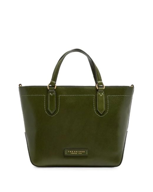 The Bridge Green Larissa Leather Shoulder Bag