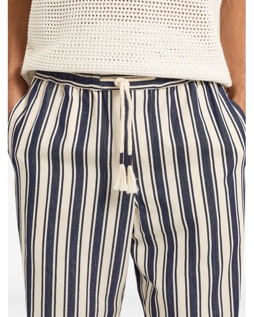 Orlebar Brown White Sonoran Striped Drawstring Trousers for men