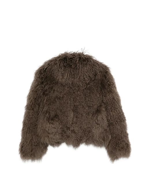 Martha Louis Brown Shearling-Effect Jacket