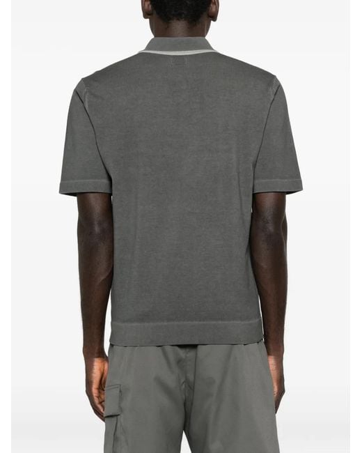 C P Company Gray Buttoned Polo Shirt for men