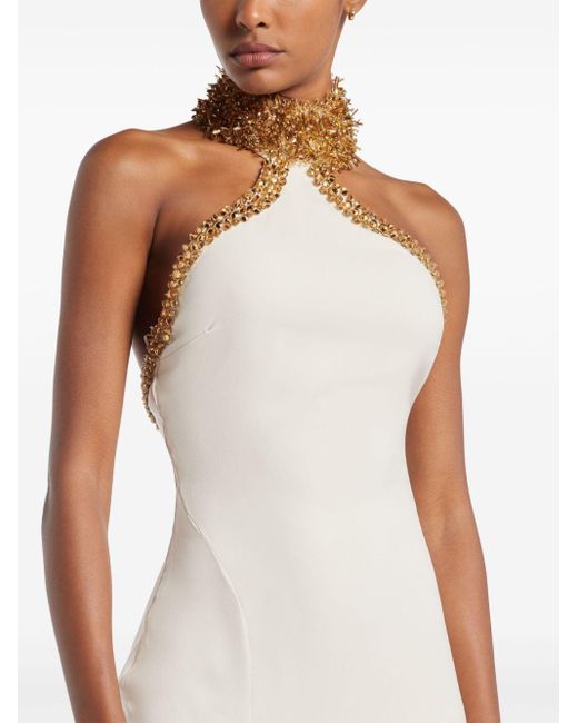 Tom Ford White Embellished Silk-blend Gown