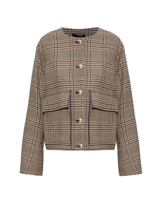 Paul Smith Brown Check-Pattern Buttoned Jacket