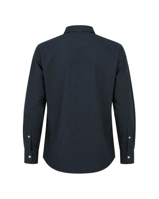 Eden Park Blue Button-Down Logo-Patch Shirt for men