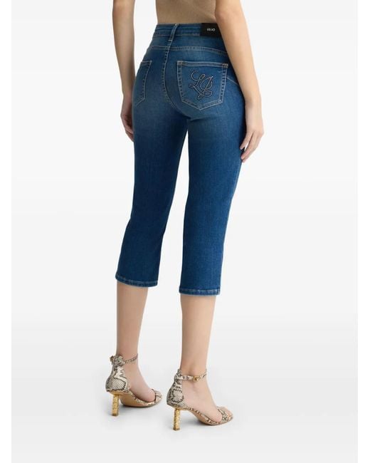 Liu Jo Blue Mid-Rise Capri Jeans